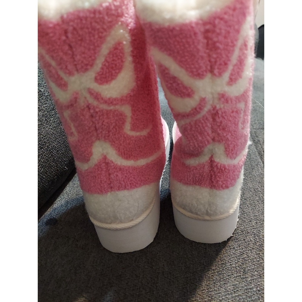 Pink Lily Slippers Women's US NWOT Size 9 Cowboy Boot Slippers Cable Knit Shoes - Picture 4 of 10